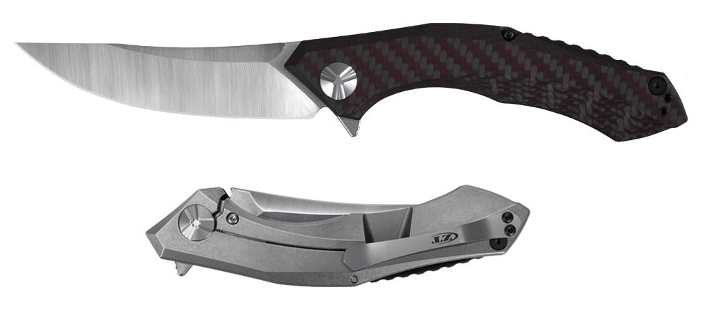 Zero Tolerance Sinkevich 0462 Flipper Framelock Knife, CPM 20CV Two-Tone, Titanium/CF Red, ZT0462