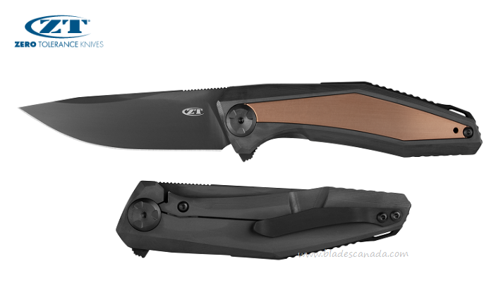 Zero Tolerance 0470S110V Flipper Framelock Knife, CPM S110V, Titanium/Copper, ZT0470S110V